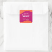 Roze & Oranje Zonsondergang Retro Bachelorette Wee Vierkante Sticker (Tas)