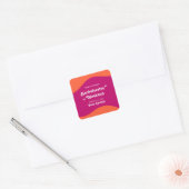 Roze & Oranje Zonsondergang Retro Bachelorette Wee Vierkante Sticker (Envelop)