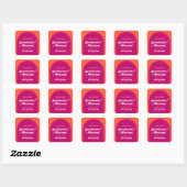 Roze & Oranje Zonsondergang Retro Bachelorette Wee Vierkante Sticker (Vel)