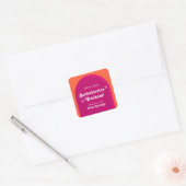 Roze & Oranje Zonsondergang Retro Bachelorette Wee Vierkante Sticker (Envelop)