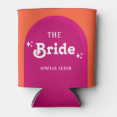 Roze & Oranje Zonsondergang Retro De Bruid Blikjeskoeler (Voorkant)