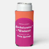 Roze & Oranje Zonsondergang Retro De Bruid Seltzer Blikjeskoeler (Seltzer Achterkant)