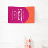 Roze & Oranje Zonsondergang Retro Meidenavond Spandoek (Insitu)