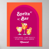 Roze & Oranje Zonsondergang Retro Spritz Bar Poster (Voorkant)