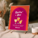 Roze & Oranje Zonsondergang Retro Spritz Bar Poster<br><div class="desc">Dit leuke,  kleurrijke retro ontwerp heeft een fel sinaasappel & roze zonsondergang thema.</div>