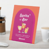 Roze & Oranje Zonsondergang Retro Spritz Bar Reclamebord Met Voetstuk (Insitu)