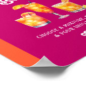 Roze & Oranje Zonsondergang Retro Tequila Bar Poster (Hoek)