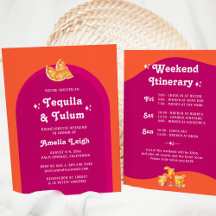 Roze & Oranje Zonsondergang Tequila & Tulum Meisje