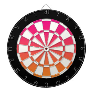 Roze Oranje zwart en wit Dartbord