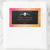 Roze Oranje zwarte Glitter-productlabels met Logo Rechthoekige Sticker (Tas)