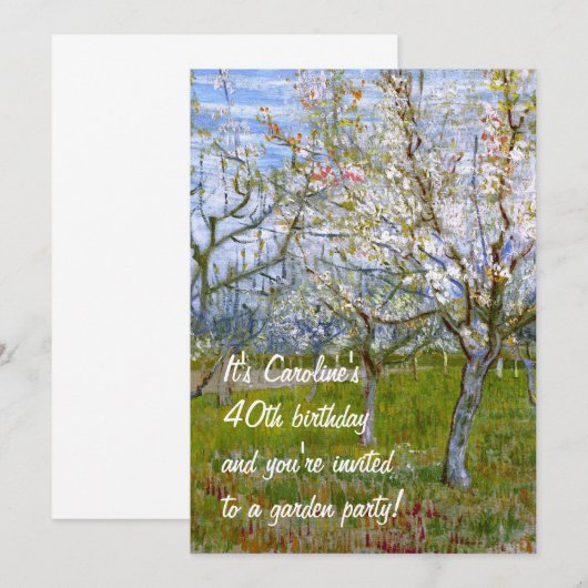 Roze Orchard (F555) Van Gogh Fine Art Kaart (Voorkant / Achterkant)