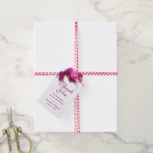 Roze Orchid Bedankt Cadeaulabel (Met Touw)