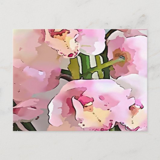 Roze Orchid Briefkaart (Voorkant)