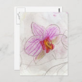 Roze Orchid Briefkaart (Voorkant / Achterkant)