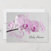 Roze Orchid Elegance Baby shower Kaart (Voorkant)