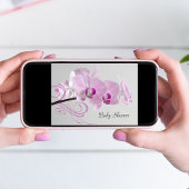 Roze Orchid Elegance Baby shower Kaart