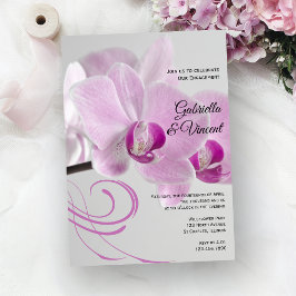Roze Orchid Elegance Engagement Party Kaart
