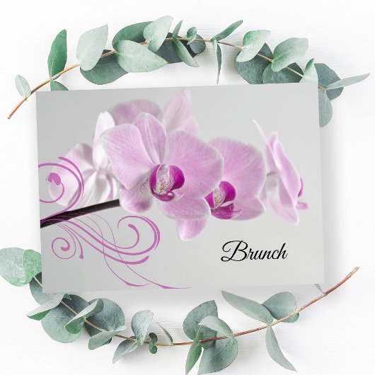 Roze Orchid Elegance Post Wedding Brunch Kaart