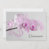 Roze Orchid Elegance Quinceanera Uitnodiging (Voorkant)