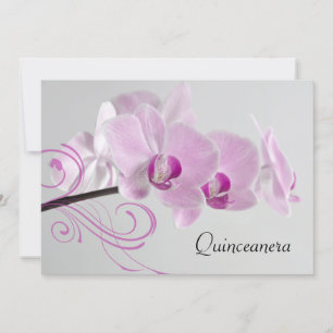 Roze Orchid Elegance Quinceanera Uitnodiging