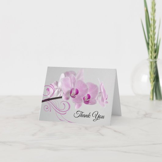 Roze Orchid Elegance Wedding Bedankt (Voorkant)