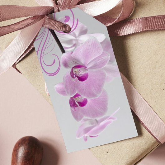 Roze Orchid Elegance Wedding Bedankt voor je favor Cadeaulabel