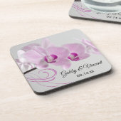 Roze Orchid Elegance Wedding Bier Onderzetter (Linkerzijde)