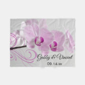 Roze Orchid Elegance Wedding Fleece Deken (Voorkant (Horizontaal))