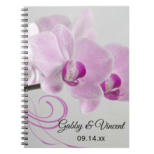 Roze Orchid Elegance Wedding Notitieboek (Voorkant)
