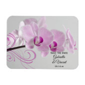 Roze Orchid Elegance Wedding Save the Date Magneet (Horizontaal)