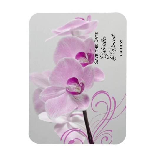 Roze Orchid Elegance Wedding Save the Date Magneet (Verticaal)