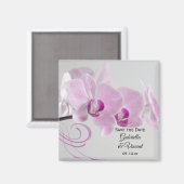 Roze Orchid Elegance Wedding Save the Date Magneet (Voorkant / Achterkant)