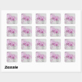 Roze Orchid Elegance Wedding Save the Date Vierkante Sticker (Vel)