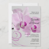 Roze Orchid Elegance Wedding Uitnodiging (Voorkant)