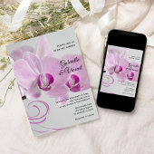Roze Orchid Elegance Wedding Uitnodiging