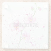 Roze Orchid Flowers Glazen Onderzetter (Achterkant)