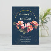 Roze Orchid Flowers | Rond Lijst | Weddenschap Kaart (Staand voorkant)