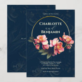 Roze Orchid Flowers | Rond Lijst | Weddenschap Kaart (Voorkant / Achterkant)