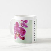 Roze Orchid Koffiemok (Voorkant links)