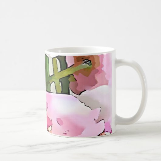 Roze Orchid Koffiemok (Rechts)