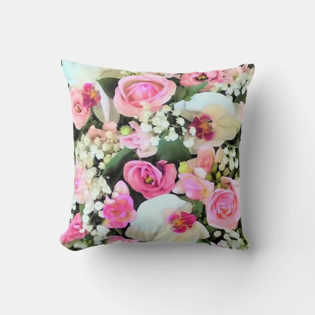 Roze Orchid Kussen (Voorkant)