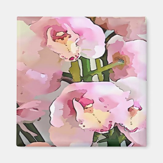 Roze Orchid Magneet (Voorkant)