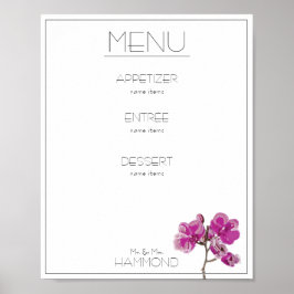 Roze Orchid-menu Poster