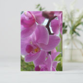 Roze Orchid R.S.V.P. RSVP Kaartje (Staand voorkant)