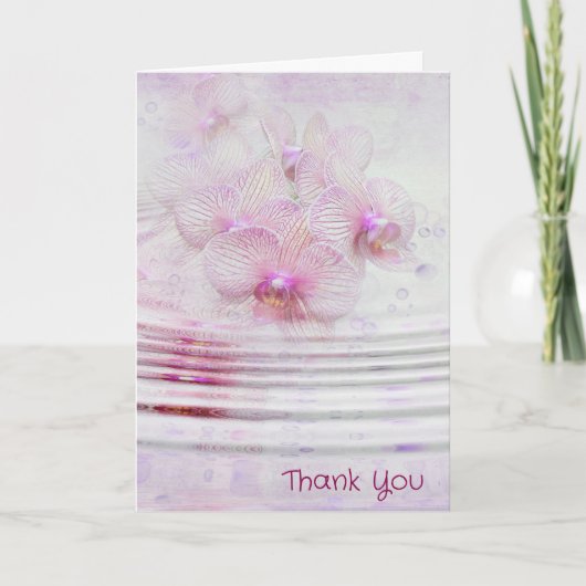 Roze Orchid Ripples Dank je Bedankkaart (Voorkant)