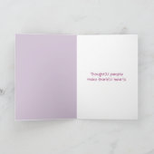 Roze Orchid Ripples Dank je Bedankkaart (Binnen)