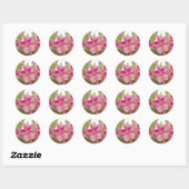 Roze Orchid Ronde Sticker (Vel)