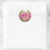 Roze Orchid Ronde Sticker (Tas)