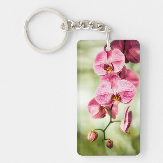 Roze Orchid Sleutelhanger (Voorkant)