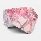 Roze Orchid Stropdas (Opgerold)